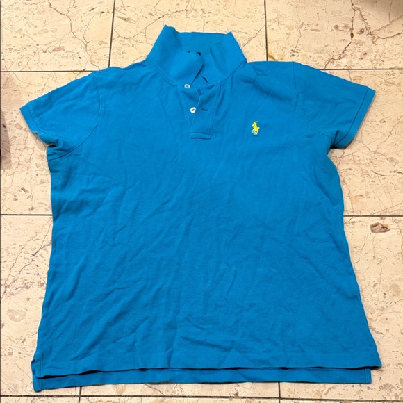 Ralph Lauren Tops - Women’s Ralph Lauren Blue Polo with Yellow Pony Logo